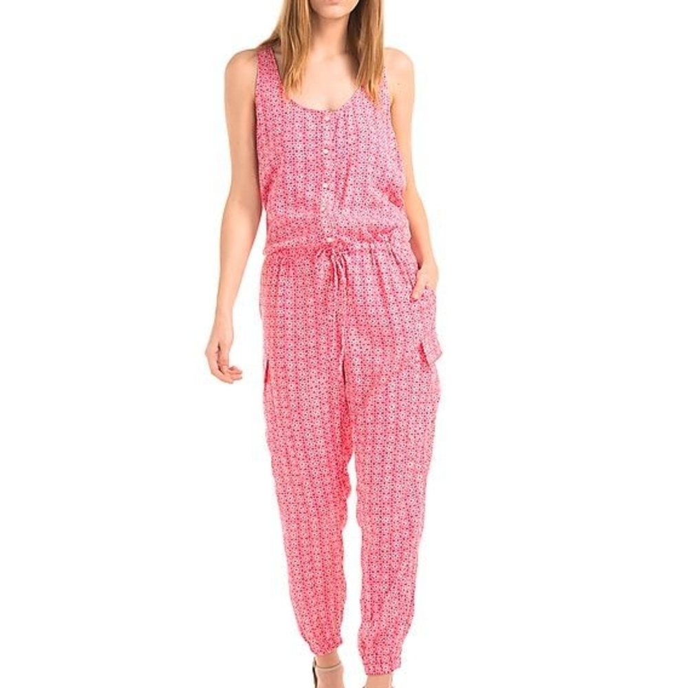 GAP Pink Sleeveless Cargo Jumpsuit